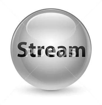 Stream glassy white round button Stock Illustration