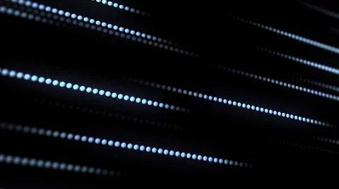 Stream of glowing lines from dots. Motion. Bright stream of binary neon lines on Stock Illustration