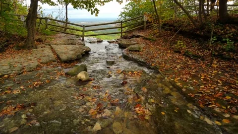 Stream Going Over the Rocks Becoming a Waterfall 4K Video Video stock 163157872