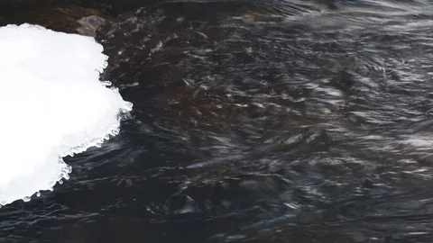 Stream going through the snow - 2 Stock Footage 108642650