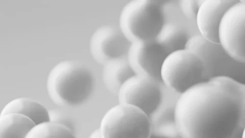 Stream gray balls grey abstract drops metaballs meta orbs spheres pearls Stock Footage 287916223