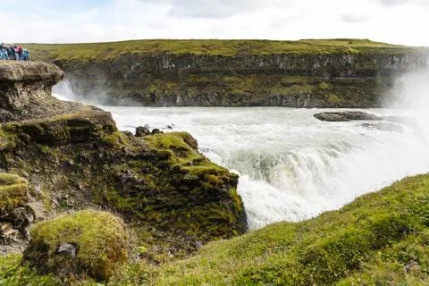 Stream of Gullfoss waterfall in september Stock Photos