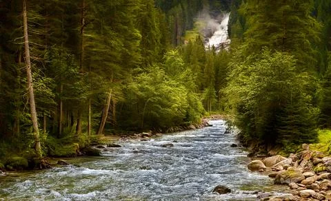 Stream landscape waterfall austria Stock Photos