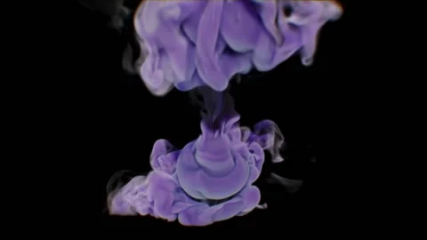 A stream of lilac paint on a black background alternately flies up and down Stock Footage 169600533