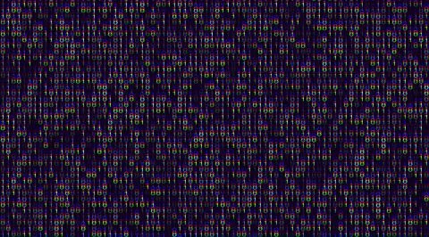 Stream line binary code glitched background. Computer coding, hacker, encrypt Stock Illustration