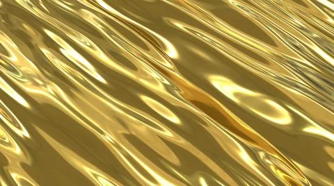 A stream of liquid gold. Yellow background with a flowing golden river.  Stock Illustration