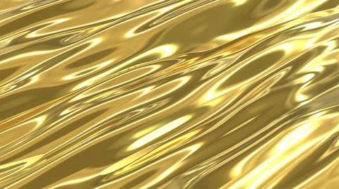 A stream of liquid gold. Yellow background with a golden flowing river.  Stock Illustration