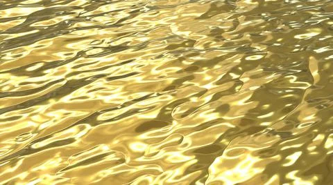 A stream of liquid gold. Yellow background with a flowing golden river.  Stock Illustration