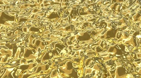 A stream of liquid gold. Yellow background with a golden wavy river.  Stock Illustration