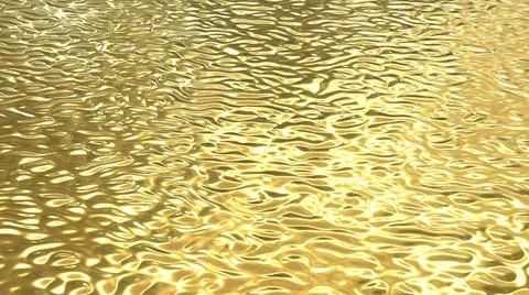 A stream of liquid gold. Yellow background with flowing golden waves.  Stock Illustration