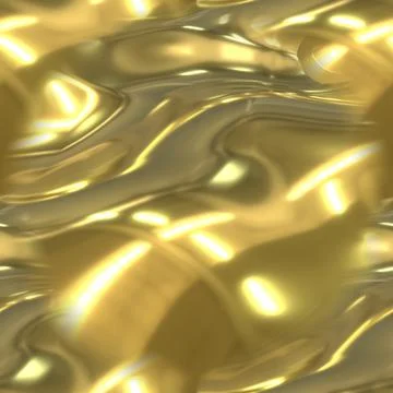 A stream of liquid gold. Yellow seamless background with golden wavy liquid. Stock Illustration