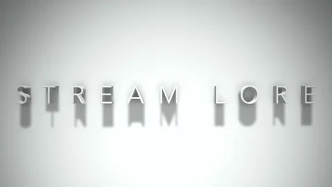 STREAM LORE 3D title animation with shadows on a white background Stock Footage 296809259