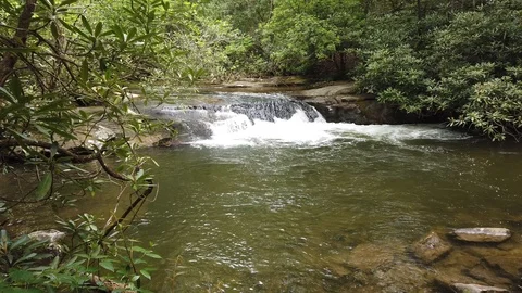 Stream in Lush Green Forest in the Upstate of South Carolina Cascade Falls 4K Stock Footage 126863523