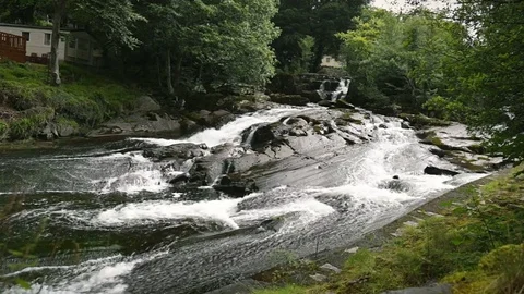 Stream with many cascades and small waterfalls Stock-Footage 78659635