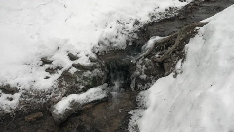 Stream of melted snow Vidéo 233431759