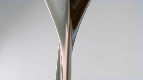  Stream of milk and chocolate meet Video stock 81806384