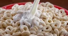 Breakfast Cereal with Milk Pour Stock Image - Image of morning