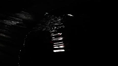 A stream with moonlight at night Stock Footage 193388423