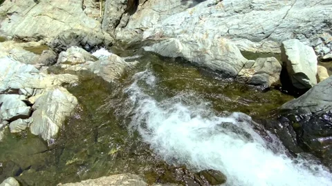 Stream Of Mountain River Among Rocks And Forests Stock Footage 233257909