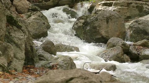 Stream of the mountain river in Crimea . Video stock 39231261