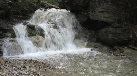 Stream of the mountain river in Crimea Stock Footage 55373333
