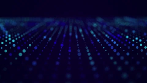 Stream of musical sounds. Moving dots futuristic background. Big data. Stock Footage 155231660