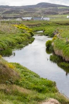 Stream (name unknown, not mapped), malinhead, inosheween peninsula, county do Stock Photos