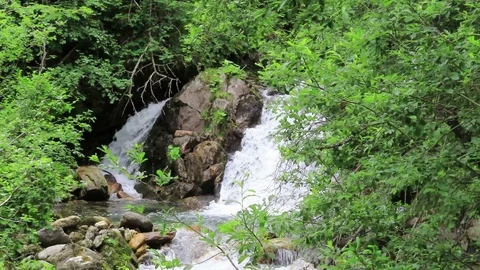 Stream names Krummbach flowing through austrian alps in Zillertal valley. Vídeo Stock 113422783