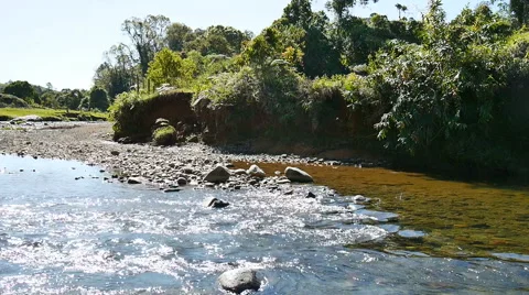 Stream of natural clean crystal clear water Stock Footage 46246744