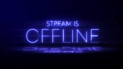 Stream is Offline Neon Text Animation Stock Footage 312968655