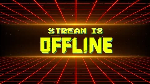 Stream Is Offline Screen,Stream Overlay Ending Screen with Glitch Effect Stock Footage 318045664