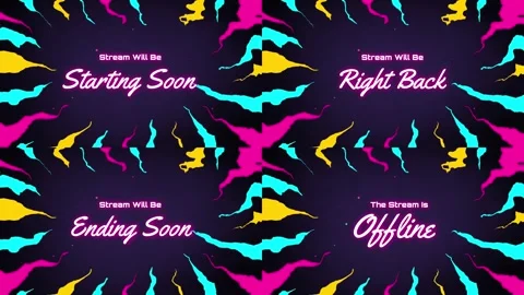 Stream overlay pack with pink yellow and blue streaks. Stock Footage 311379981