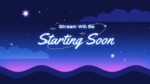 Stream overlay, starting soon on black and blue sky background animation Stock Footage 292882560