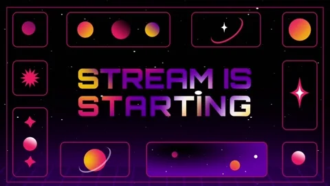 Stream overlay, starting soon on retro style background animation Stock Footage 292937849