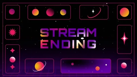 Stream overlay, steam ending on retro style background animation Stock Footage 293050858