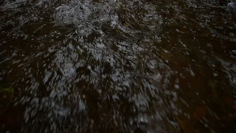 Stream panning up to reveal a waterfall Stock Footage 93782754