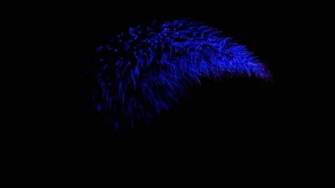 A stream of particles flies on a black background Stock Footage 85694799