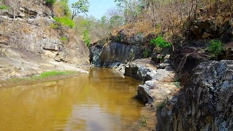 Stream pass through the valley Stock Footage 88873141