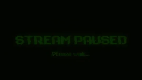 Stream paused, please wait with retro pixelated glitch effect on vintage screen Stock Footage 344586462