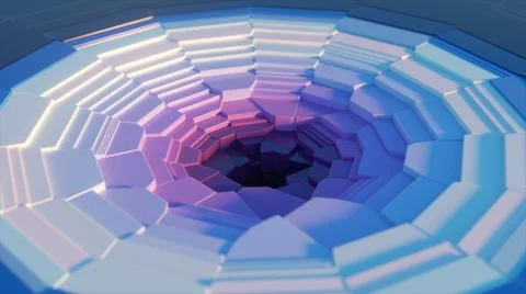 Stream of pieces of hard surface. 3d illustration Stock Illustration