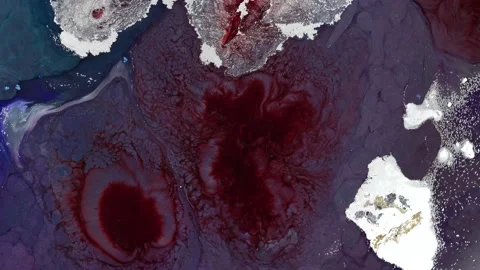 Stream of pink gray and glitter silver liquid metallic inks. Paint mix Stock Footage 154252045