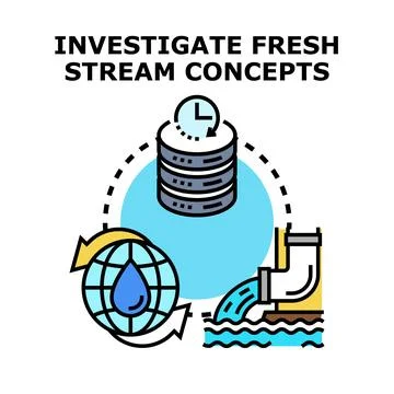 Stream processing investigating new data flow concepts Stock Illustration