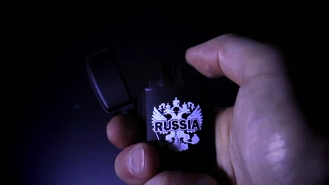 Stream of prohibited russian gas from lighter. Situation with import concept Video stock 194348045