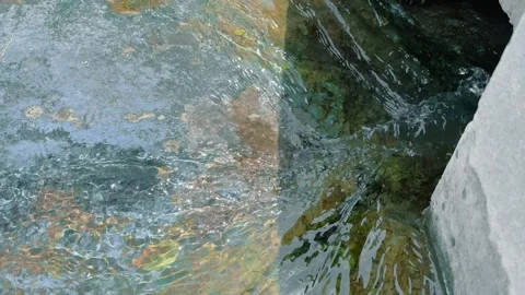 A stream of rainwater flows into a storm ditch after a heavy rain. Video stock 241088671