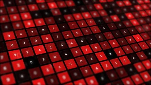 Stream of random digital characters high tech board. Stock Illustration