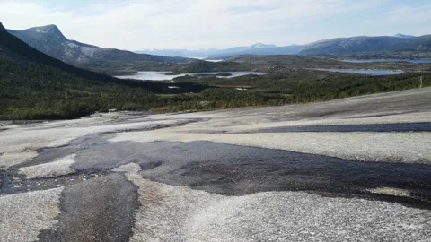 A stream on a rock. E fjord Stock Footage 167238451