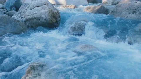 Stream running river. Small waterfall with crystal clear water. Stock Footage 167707850