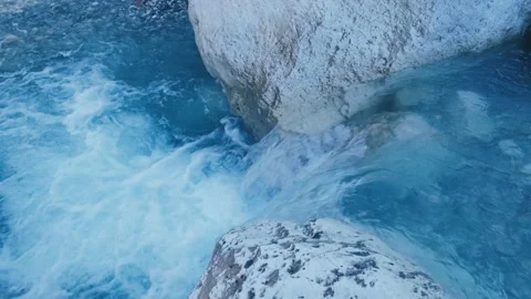 Stream running river. Small waterfall with crystal clear water. Stock Footage 167708367