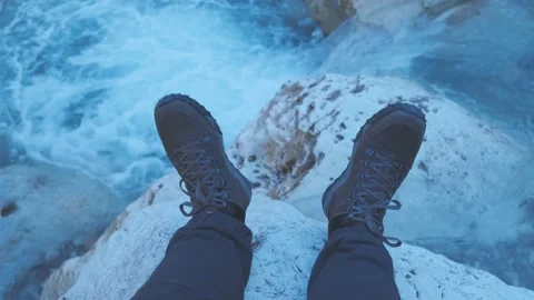 Stream running river. Small waterfall with crystal clear water. Stock Footage 167708492