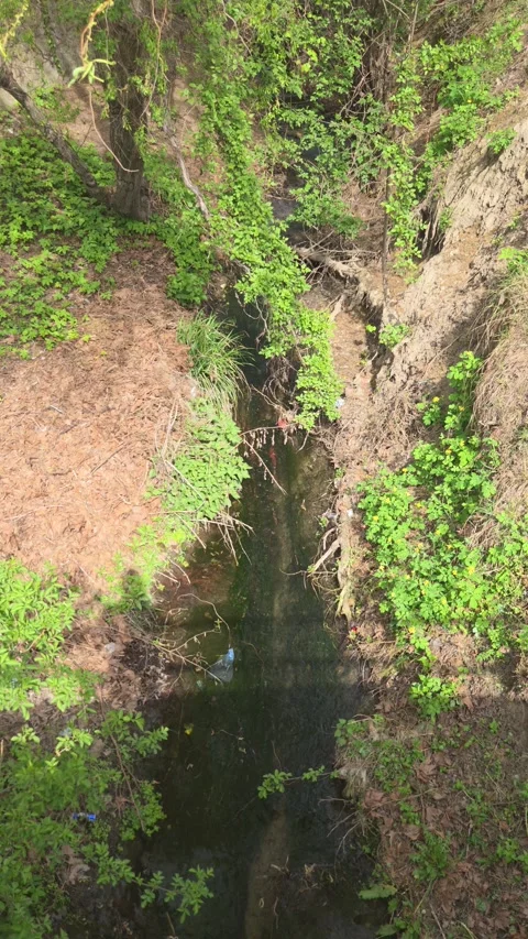 Stream in the settlement Vídeo Stock 332611450